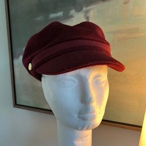 Anthropologie Hat - NWT    Burgundy Baker Boy -  $30